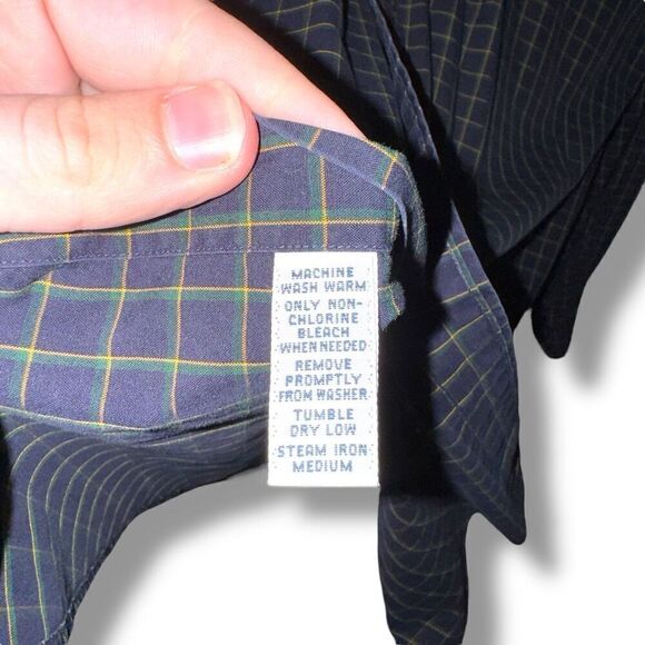 Polo Ralph Lauren Navy & Green 2 Ply Oxford Button Down Shirt Sz L - Picture 6 of 7